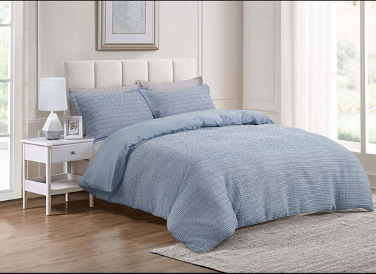Ensemble de housse de couette SOLENE ( bleu  ) Housse de couette  ,disponible chez Literie-Déco et moi 