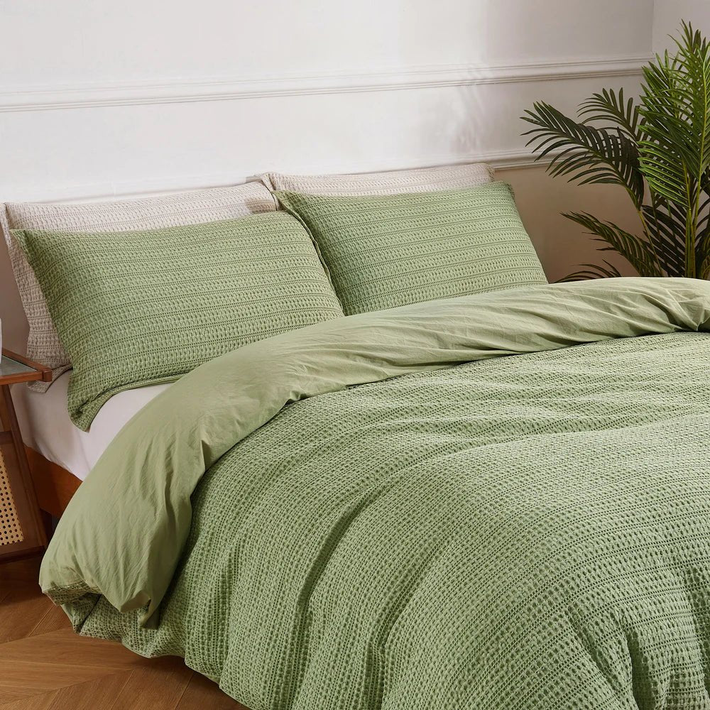 Ensemble de housse de couette SOLENE ( Vert Sauge ) - Housse de couette Daniadown - Literie-Déco et moi 