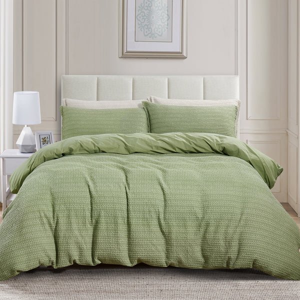 Ensemble de housse de couette SOLENE ( Vert Sauge ) - Housse de couette Daniadown - Literie-Déco et moi 