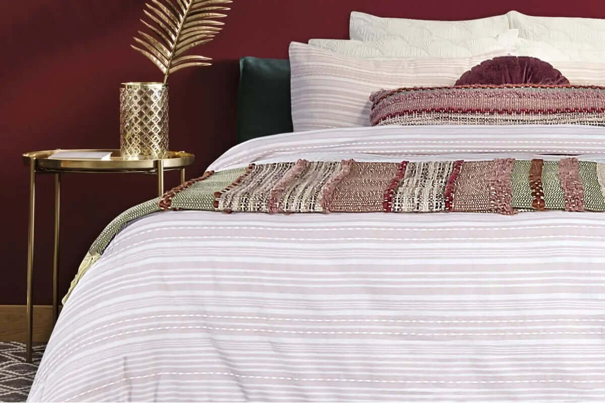 Ensemble de housse de couette YURA ( Ivoire et rose ) - Housse de couette rjs trading - Literie-Déco et moi 
