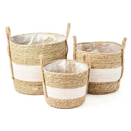 Ensemble de paniers en jute MAMBO ( ENSEMBLE DE 3 PANIERS)-- PAR BRUNELLI - Panier jute Brunelli - Literie-Déco et moi 