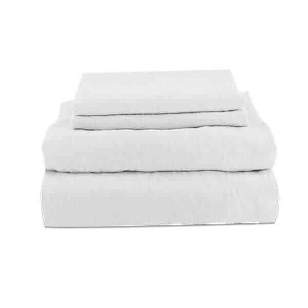 Ensemble draps en LIN Draps  ,disponible chez Literie-Déco et moi 