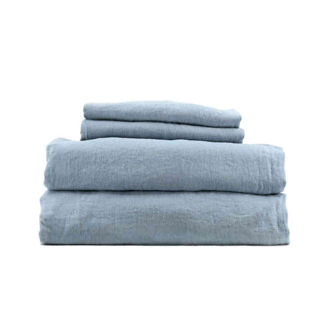 Ensemble draps en LIN Draps  ,disponible chez Literie-Déco et moi 