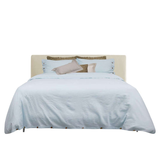 Ensemble draps en lin et coton FREEPORT ( bleu aqua )  ( 55% lin-45% coton Draps  ,disponible chez Literie-Déco et moi 