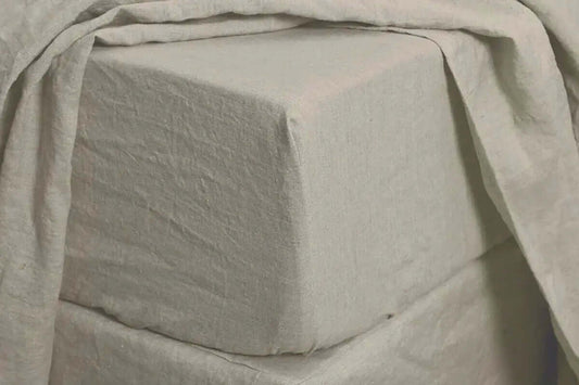 Ensemble draps en lin et coton FREEPORT ( taupe/sable )  ( 55% lin-45% coton) - Draps rjs trading - Literie-Déco et moi 