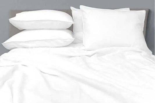 Ensemble draps en lin MORGAN ( Blanc ) - Draps rjs trading - Literie-Déco et moi 
