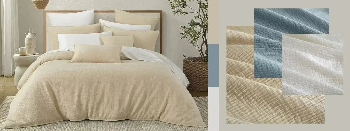 Ensemble housse de couette  CHAUCER ( Danube bleu ) - Couvre-lit Daniadown - Literie-Déco et moi 