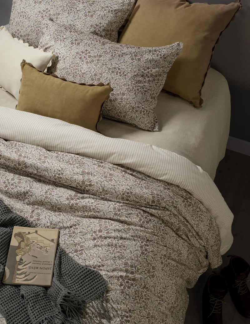 Ensemble housse de couette fleurie HARVEST- Par Brunelli - Housse de couette Brunelli - Literie-Déco et moi 