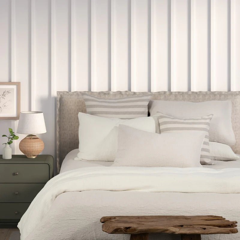 Ensemble housse de couette unie naturel LIONEL- Par Brunelli - Housse de couette Brunelli - Literie-Déco et moi 