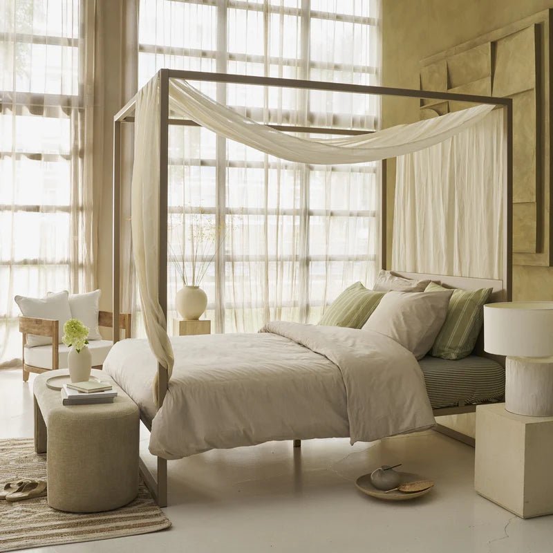 Ensemble housse de couette unie sable Nita- Par Brunelli - Housse de couette Brunelli - Literie-Déco et moi 
