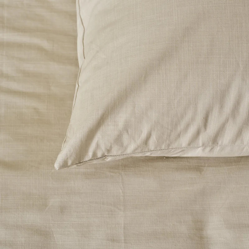 Ensemble housse de couette unie sable Nita- Par Brunelli - Housse de couette Brunelli - Literie-Déco et moi 
