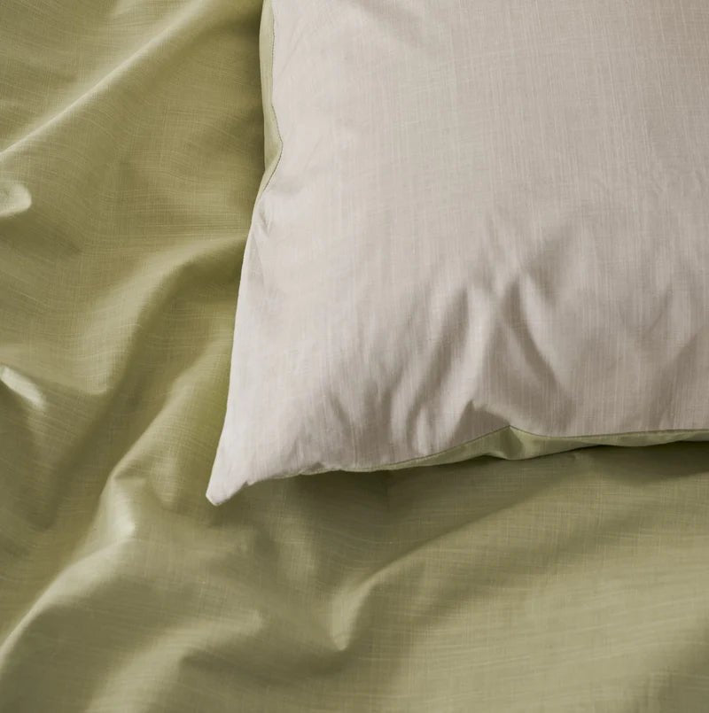 Ensemble housse de couette unie verte Nita- Par Brunelli - Housse de couette Brunelli - Literie-Déco et moi 