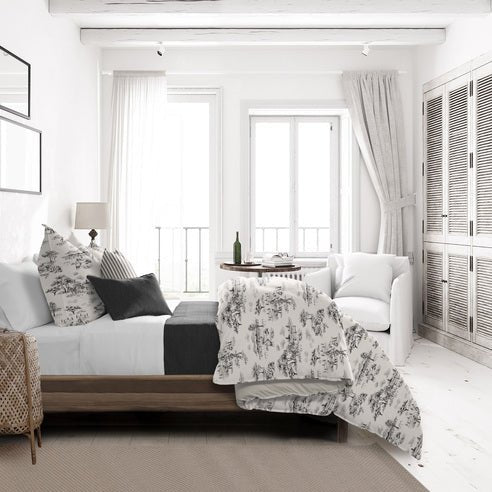 FABRIQUÉ AU CANADA-Modèle DONTE GREY -Par Colcha Linens - Douillette, Couvre-lit, Housse de couette Colcha Linens - Literie-Déco et moi 