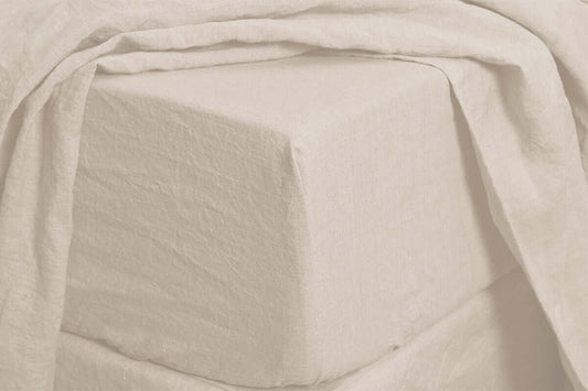 ( Fait au Canada ) Drap contour en lin naturel ARENA - Literie - Déco et moi