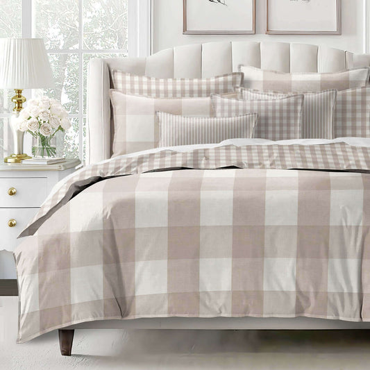 FAIT AU CANADA- Ensemble 3 pièces- WALKER BUFFALO (Naturel) - Par Colcha Linens - Douillette, Couvre-lit, Housse de couette Colcha Linens - Literie-Déco et moi