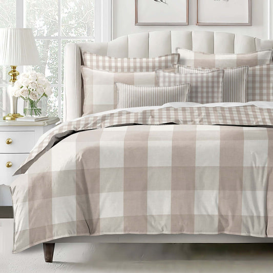 FAIT AU CANADA- Ensemble 3 pièces- WALKER BUFFALO (Naturel) - Par Colcha Linens Douillette, Couvre-lit, Housse de couette  ,disponible chez Literie-Déco et moi 