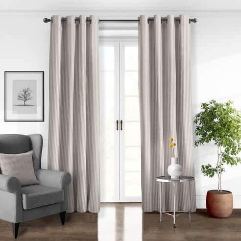 FAIT AU CANADA- Ensemble 3 pièces- WALKER RAYÉ ( Naturel) - Par Colcha Linens Douillette, Couvre-lit, Housse de couette  ,disponible chez Literie-Déco et moi 