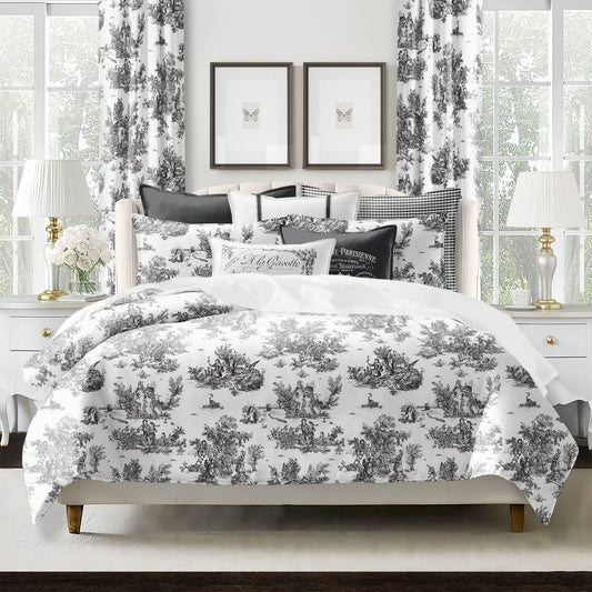 (FAIT AU CANADA)-JARDIN DU JOUY ( Ébène )-Par Colcha Linens - Douillette Colcha Linens - $389.99! Literie-Déco et moi 