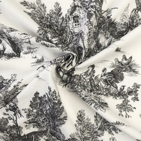 FAIT AU CANADA- Ensemble 8 pièces-JARDIN DU JOUY (Ébène ) - Par Cocha Linens - Douillette, Couvre-lit, Housse de couette Colcha Linens - Literie-Déco et moi 