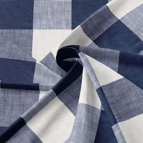 FAIT AU CANADA- Ensemble 3 pièces- WALKER BUFFALO (Indigo) - Par Colcha Linens Douillette, Couvre-lit, Housse de couette  ,disponible chez Literie-Déco et moi 
