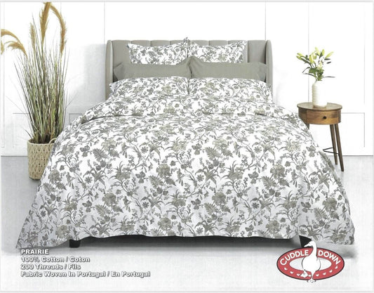 (Fait au Canada) Ensemble de housse de couette Prairie- Par Cuddle Down Housse de couette ,disponible chez Literie-Déco et moi