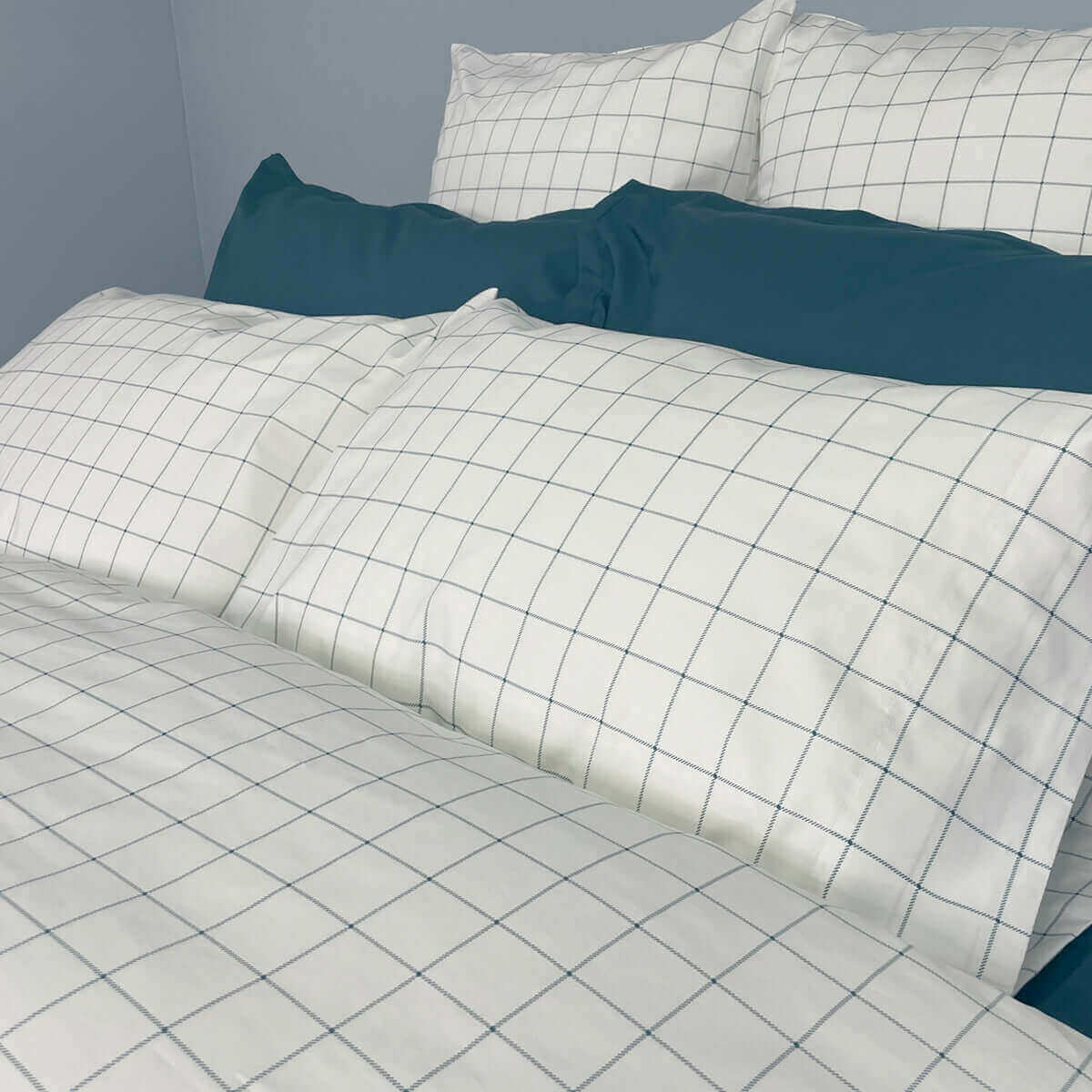 ( Fait au Canada )- Ensemble de housse de couette TUCKER BLEU SARCELLE FONCÉ - Housse de couette Cuddle Down - Literie-Déco et moi 