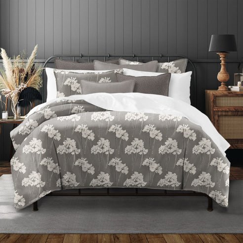 FAIT AU CANADA- Ensemble housse de couette FLOWER SCENT (Mocha) - Par Colcha Linens - Housse de couette Colcha Linens - Literie-Déco et moi 