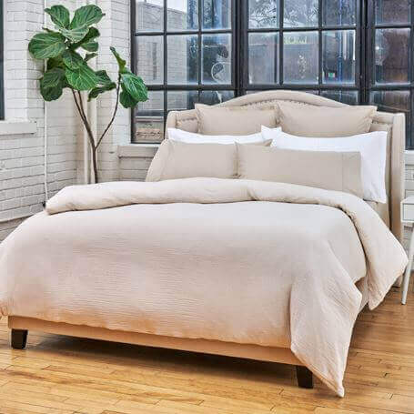 ( Fait au Canada ) Housse de couette en coton CRINKLE ( 4 teintes disponibles ) - Housse de couette cuddle down - Literie-Déco et moi 