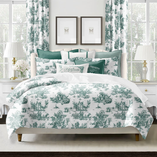 (FAIT AU CANADA)-JARDIN DU JOUY ( Vert )-Par Colcha Linens - Douillette Colcha Linens - $389.99! Literie-Déco et moi 