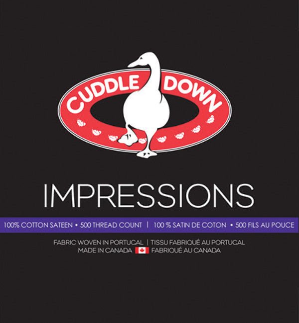  (Fait au Canada) Jupe de lit en 100% coton ( 500 fils )IMPRESSIONS-Par Cuddle Down (8 teintes disponibles) de Cuddle Down – PRODUIT  de qualité chez Literie & Déco et Moi