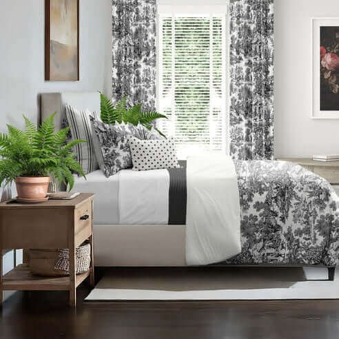 FAIT AU CANADA- Modèle AU VILLAGE ( Ébene ) - Par Colcha Linens - Douillette, Couvre-lit, Housse de couette Colcha Linens - Literie-Déco et moi 