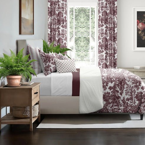 FAIT AU CANADA- Modèle AU VILLAGE ( Merlot ) - Par Colcha Linens - Douillette, Couvre-lit, Housse de couette Colcha Linens - Literie-Déco et moi 