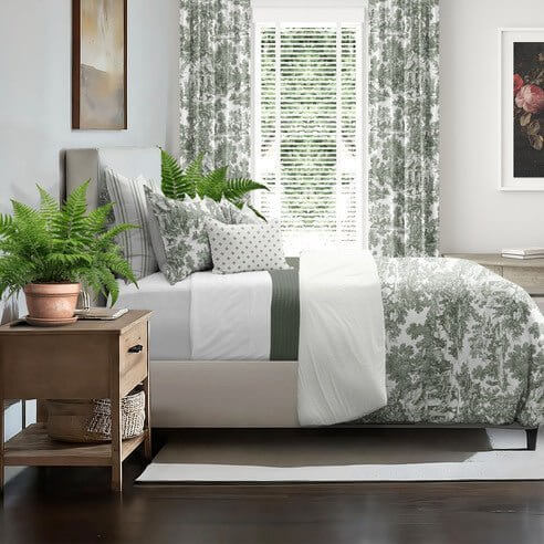 FAIT AU CANADA- Modèle AU VILLAGE ( Vert ) - Par Colcha Linens - Douillette, Couvre-lit, Housse de couette Colcha Linens - Literie-Déco et moi