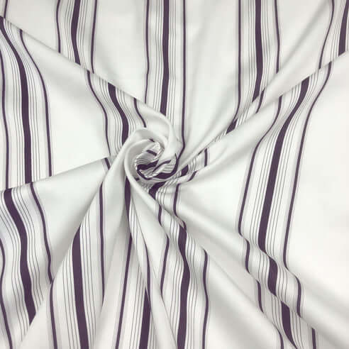 FAIT AU CANADA- Modèle AUGUST STRIPE ( Aubergine ) - Par Colcha Linens Douillette, Couvre-lit, Housse de couette  ,disponible chez Literie-Déco et moi 