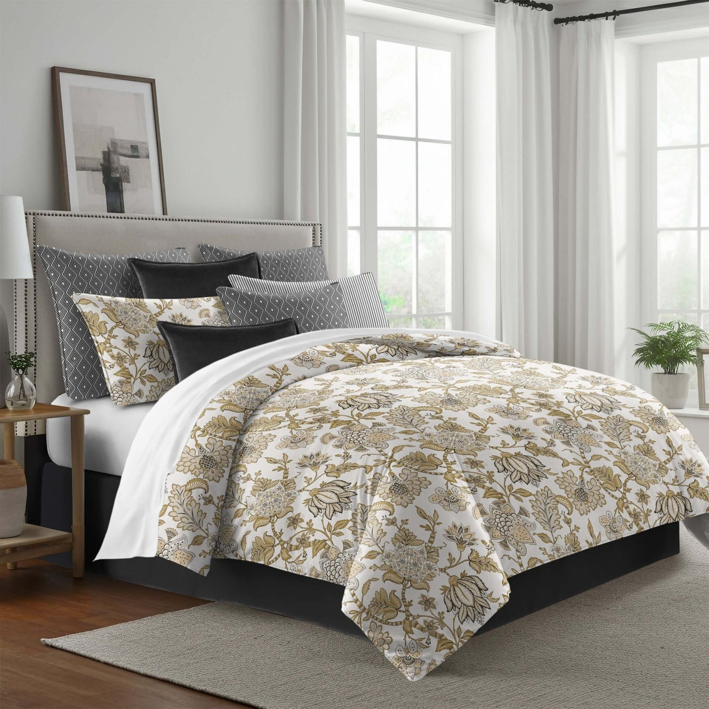 FAIT AU CANADA- Modèle BRONTE  ( Or ) - Par Colcha Linens Douillette, Couvre-lit, Housse de couette  ,disponible chez Literie-Déco et moi 