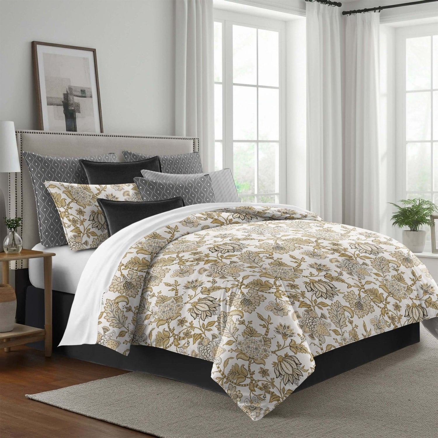FAIT AU CANADA- Modèle BRONTE  ( Or ) - Par Colcha Linens Douillette, Couvre-lit, Housse de couette  ,disponible chez Literie-Déco et moi 