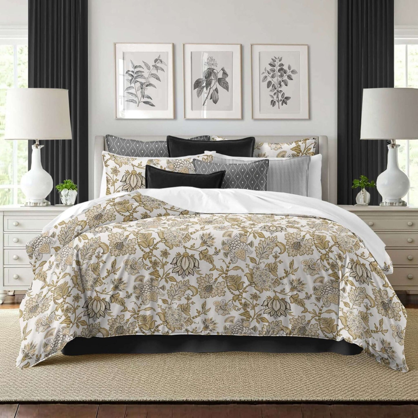 FAIT AU CANADA- Modèle BRONTE  ( Or ) - Par Colcha Linens - Douillette, Couvre-lit, Housse de couette Colcha Linens - Literie-Déco et moi 
