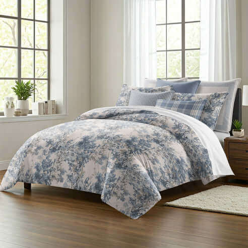 FAIT AU CANADA- Modèle BROUILLARD BLEU DOLCE  ( Bleu ) - Par Colcha Linens - Douillette, Couvre-lit, Housse de couette Colcha Linens - Literie-Déco et moi 