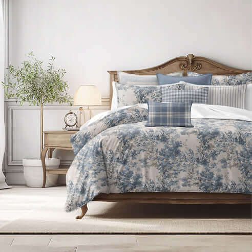FAIT AU CANADA- Modèle BROUILLARD BLEU DOLCE  ( Bleu ) - Par Colcha Linens - Douillette, Couvre-lit, Housse de couette Colcha Linens - Literie-Déco et moi 