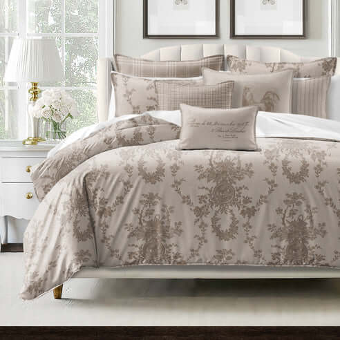 FAIT AU CANADA- Modèle COUNTRY LANE ( Naturel ) - Par Colcha Linens Douillette, Couvre-lit, Housse de couette  ,disponible chez Literie-Déco et moi 