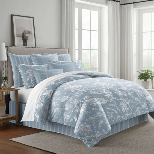 FAIT AU CANADA- Modèle ELMWOOD ( Bleu ) - Par Colcha Linens Douillette, Couvre-lit, Housse de couette  ,disponible chez Literie-Déco et moi 