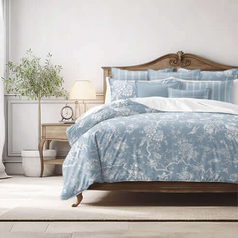 FAIT AU CANADA- Modèle ELMWOOD ( Bleu ) - Par Colcha Linens - Douillette, Couvre-lit, Housse de couette Colcha Linens - Literie-Déco et moi 