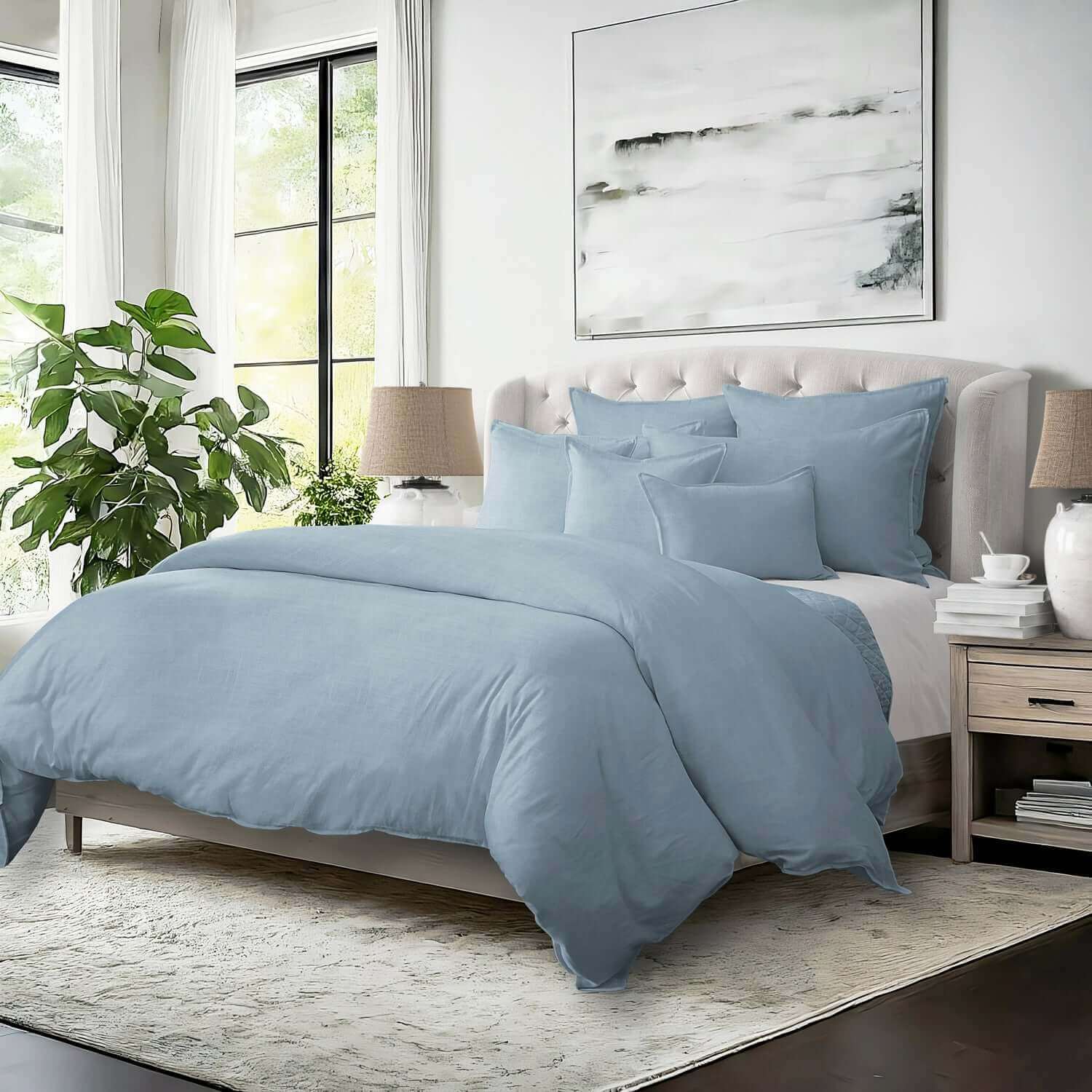 FAIT AU CANADA-Modèle ELSIE (Bleu) -Par Colcha Linens - Douillette, Couvre-lit, Housse de couette Colcha Linens - Literie-Déco et moi 