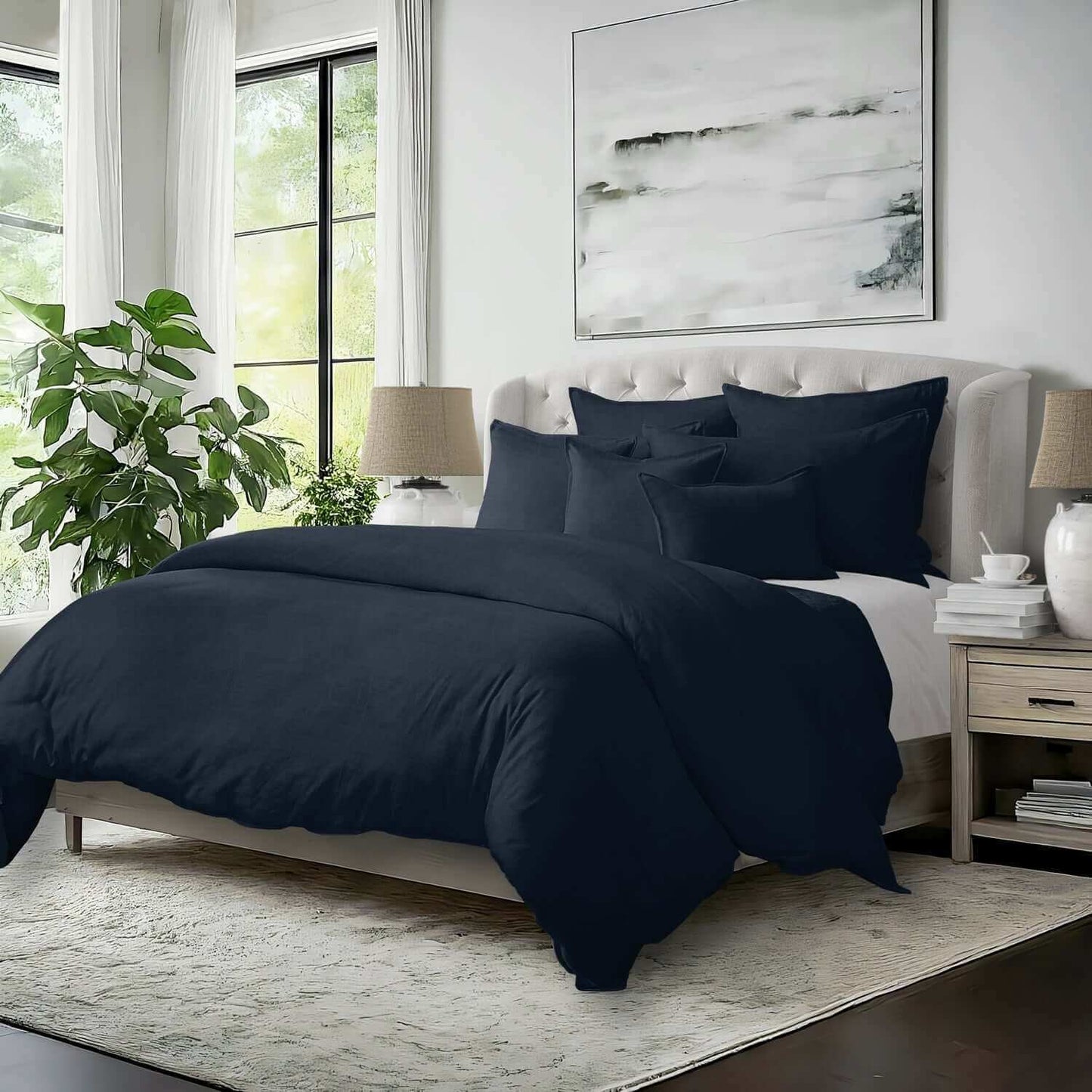 FAIT AU CANADA - Modèle ELSIE (Marine) - Par Colcha Linens - Douillette, Couvre-lit, Housse de couette Colcha Linens - Literie-Déco et moi 