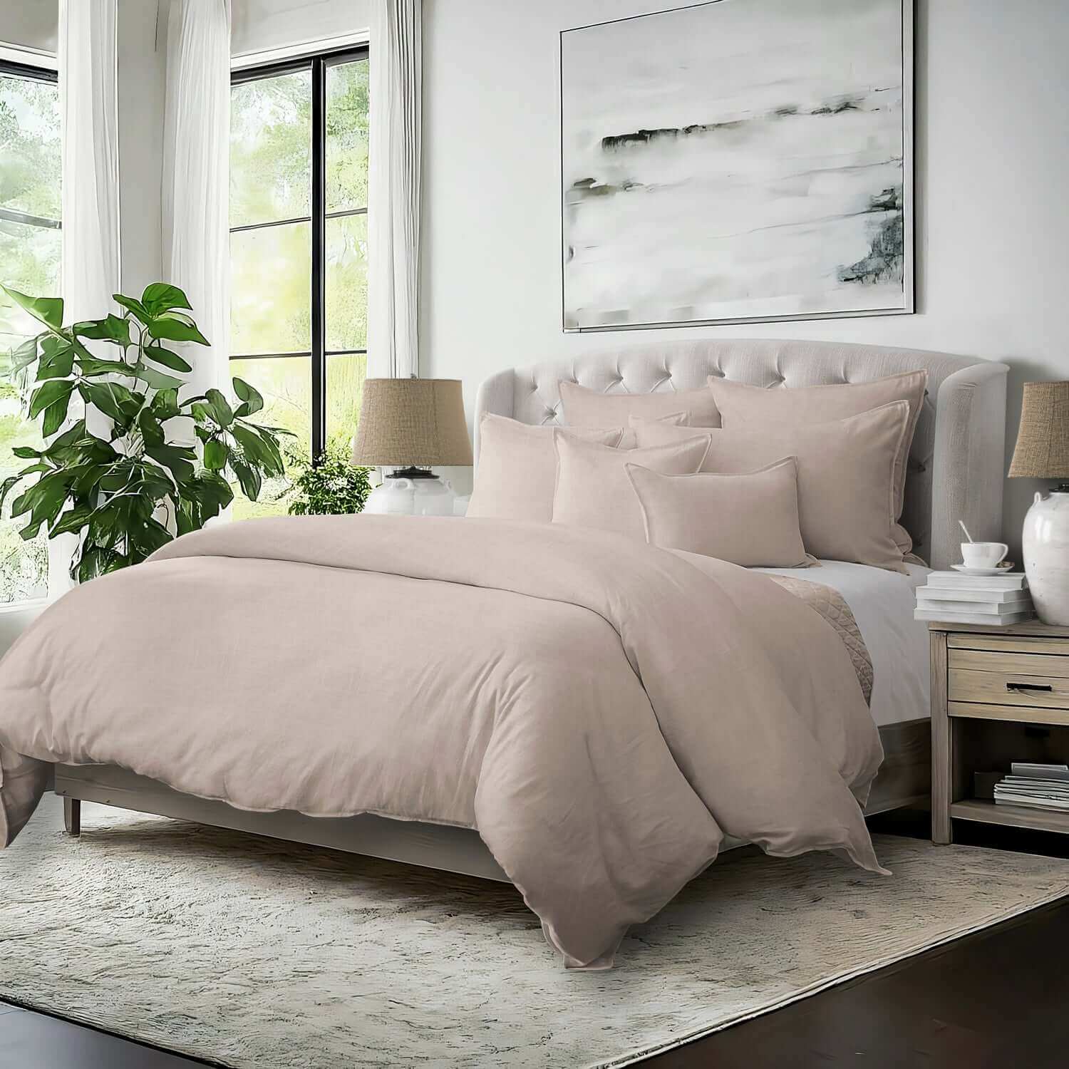 FAIT AU CANADA- Modèle ELSIE (Naturel ) - Par Colcha Linens - Douillette, Couvre-lit, Housse de couette Colcha Linens - Literie-Déco et moi 