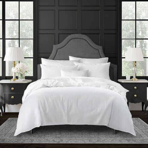 FAIT AU CANADA - Modèle EVERLEIGH ( Blanc ) - Par Colcha Linens - Literie - Déco et moi