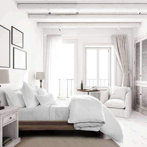 FAIT AU CANADA - Modèle EVERLEIGH ( Blanc ) - Par Colcha Linens - Literie - Déco et moi