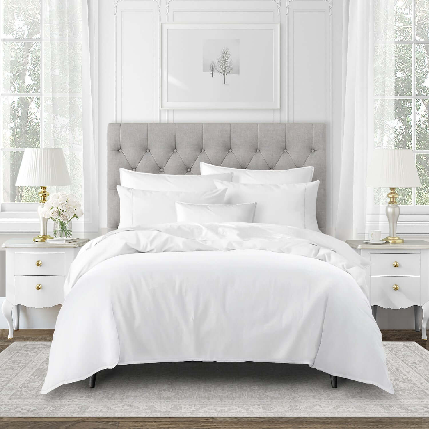 FAIT AU CANADA- Modèle EVERLEIGH ( Blanc ) - Par Colcha Linens Douillette, Couvre-lit, Housse de couette  ,disponible chez Literie-Déco et moi 