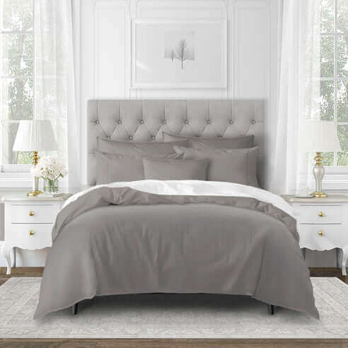 FAIT AU CANADA - Modèle EVERLEIGH ( Gris ) - Par Colcha Linens - Literie - Déco et moi