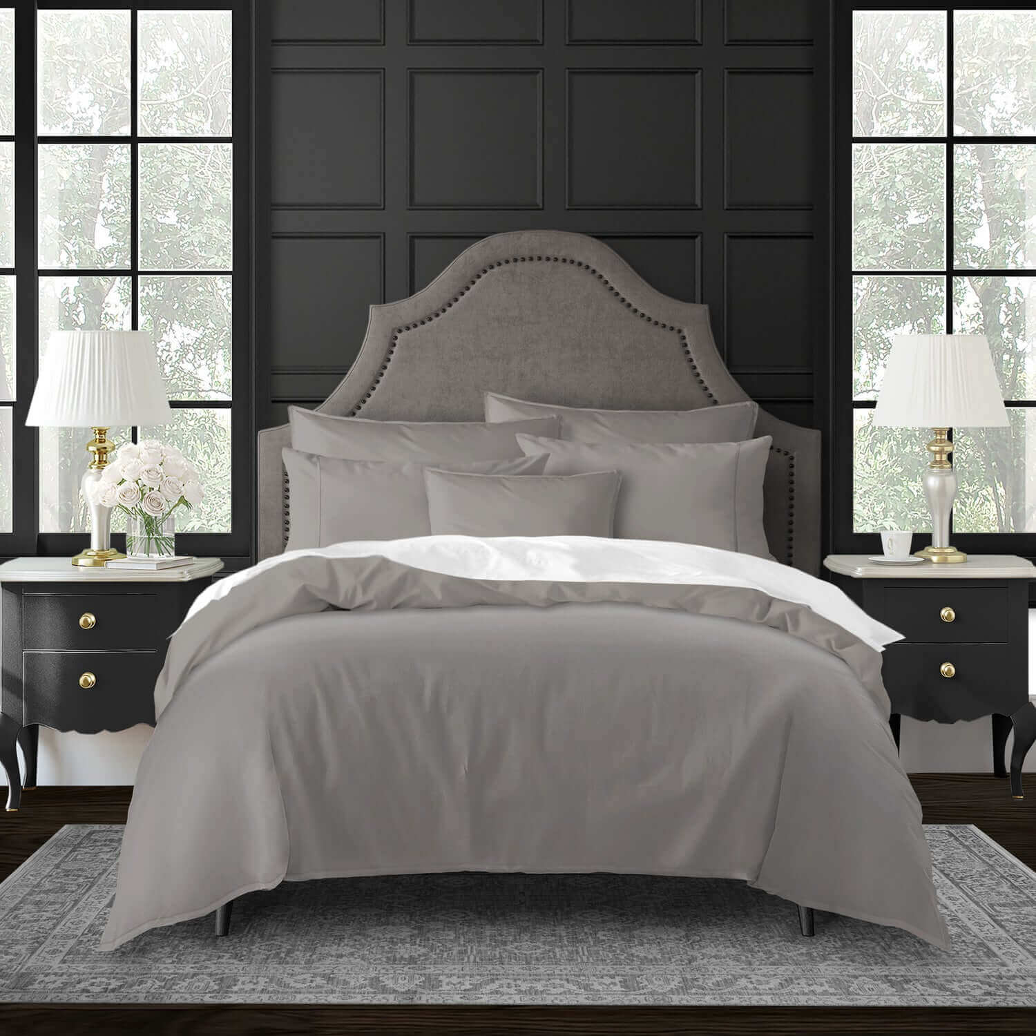 FAIT AU CANADA- Modèle EVERLEIGH ( Gris ) - Par Colcha Linens - Douillette, Couvre-lit, Housse de couette Colcha Linens - Literie-Déco et moi 